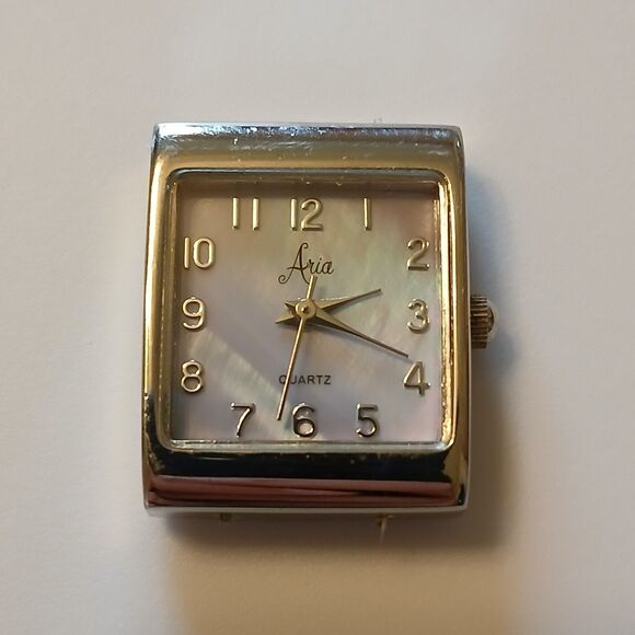 Vintage Aria Women's MOP Dial Silver Tone Japan Quartz Movt Watch Case - Picture 1 of 11